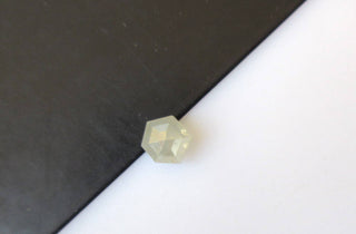 5.7mm/0.70CTW OOAK Natural Clear White Hexagon Shaped Rose Cut Diamond Loose Cabochon, Faceted Rose Cut Diamond Loose, DDS520/7