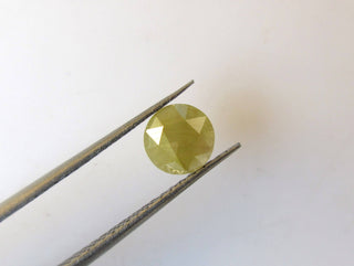 1 Piece/Matched Pair 5.5 To 6mm Round Shaped Natural Yellow Diamond Rose Cut Loose Cabochon, Faceted Diamond Loose Cabochon, DDS525/12
