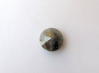 OOAK 2.75CTW Huge 8.7mm Natural Gray Round Shaped Salt and Pepper Rose Cut Diamond Loose Cabochon, Faceted Rose Cut Loose Diamond, DDS525/16
