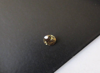 OOAK 0.30CTW/4.2mm Round Shaped Natural Clear Green Brown Brilliant Cut Diamond Loose, Brilliant Cut Loose Diamond, DDS529/6