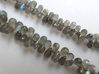 Natural AAA Labradorite Faceted Tear Drop Briolette Beads, 6mm To 9mm Blue Fire Labradorite Tear Drop Gemstone, GDS1049/10