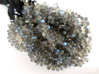 Natural AAA Labradorite Faceted Tear Drop Briolette Beads, 6mm To 9mm Blue Fire Labradorite Tear Drop Gemstone, GDS1049/10