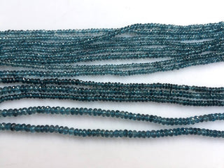 Rare 3mm London Blue Topaz Micro Faceted Rondelle Beads, Faceted Blue Topaz Rondelles, 8 Inch Strand, GDS1049/11