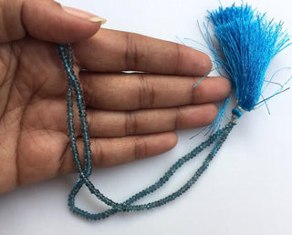 Rare 3mm London Blue Topaz Micro Faceted Rondelle Beads, Faceted Blue Topaz Rondelles, 8 Inch Strand, GDS1049/11