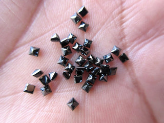 20 Pieces 2mm to 5mm Black Princess Cut Natural Diamond, Faceted Princess Cut Diamond For Ring, Loose Natural Black Diamond, Dds534/3