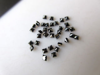 20 Pieces 2mm to 5mm Black Princess Cut Natural Diamond, Faceted Princess Cut Diamond For Ring, Loose Natural Black Diamond, Dds534/3