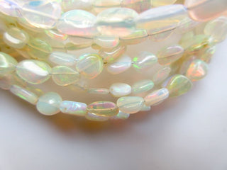 6mm To 10mm Natural White Ethiopian Welo Opal Smooth Oval Tumbles Beads, Welo Opal Tumbles, 16 Inch/8 Inch Strand, GDS1049/5