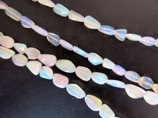 5mm To 8mm Natural White Ethiopian Welo Opal Smooth Oval Tumbles Beads Welo Opal Tumbles 18 Inch Strand GDS1049/3