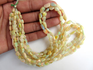 Natural Yellow Ethiopian Opal Beads, Natural Welo Opal Plain Smooth Tumble Beads, Opal Nugget Beads, 6mm To 10mm, 16 Inch Strand, GDS1049/4