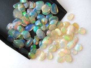 10/100/500 Pieces 5mm To 10mm Natural Ethiopian Welo Opal Faceted Flat Back Rose Cut Loose Cabochons GDS1049/2