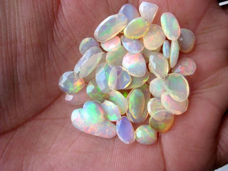 10/100/500 Pieces 5mm To 10mm Natural Ethiopian Welo Opal Faceted Flat Back Rose Cut Loose Cabochons GDS1049/2