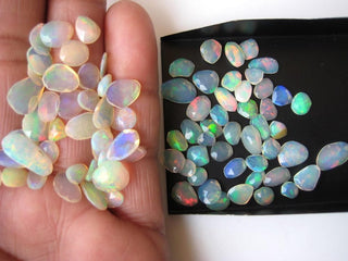 10/100/500 Pieces 5mm To 10mm Natural Ethiopian Welo Opal Faceted Flat Back Rose Cut Loose Cabochons GDS1049/2