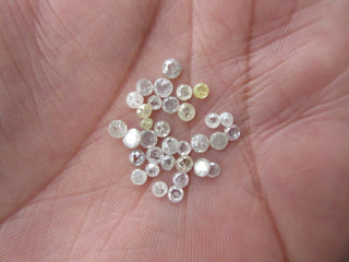 Set Of 5 Pieces 2mm To 3mm White Round Rose Cut Diamond Loose, Both Side Faceted Diamond Rose Cuts, White Diamond Cabochon, DDS533/5