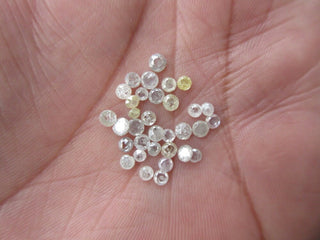 Set Of Pieces 2mm To 3mm White Round Rose Cut Diamond Loose