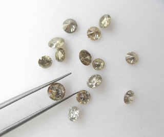 5 Pieces 3mm To 4.5mm Natural Clear Light Champagne brown Round Brilliant Cut Faceted Diamond Loose, Loose Diamonds For Ring, DDS533/7