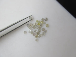 Set Of 5 Pieces 2mm To 3mm White Round Rose Cut Diamond Loose, Both Side Faceted Diamond Rose Cuts, White Diamond Cabochon, DDS533/5