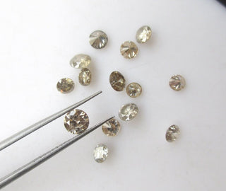 5 Pieces 3mm To 4.5mm Natural Clear Light Champagne brown Round Brilliant Cut Faceted Diamond Loose, Loose Diamonds For Ring, DDS533/7