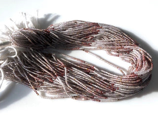 Imperial Topaz Micro Faceted Rondelle Beads, Natural Imperial Topaz Loose, 2mm Pink Topaz/Brown Topaz Beads, 13 Inch Strand, GDS1050