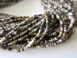 Dendrite Opal Rondelle Bead, Faceted Dendrite Beads, Natural Dendrite Opal, 2mm Dendrite Opal Beads, 13 Inch Strand, GDS1053