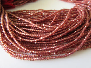 Garnet Beads, 2mm Mozambique Garnet Faceted Rondelle Beads, Natural Mozambique Garnet Beads, 13 Inch Strand, GDS1054
