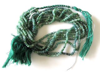 Natural Emerald Faceted Beads, Faceted Emerald Beads, 6mm/4.5mm/3.5mm Green Emerald Beads, Emerald Gemstone Beads, 13 Inch Strand, GDS1060