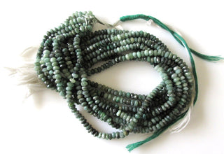 Natural Emerald Faceted Beads, Faceted Emerald Beads, 6mm/4.5mm/3.5mm Green Emerald Beads, Emerald Gemstone Beads, 13 Inch Strand, GDS1060