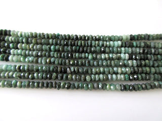 Natural Emerald Faceted Beads, Faceted Emerald Beads, 6mm/4.5mm/3.5mm Green Emerald Beads, Emerald Gemstone Beads, 13 Inch Strand, GDS1060