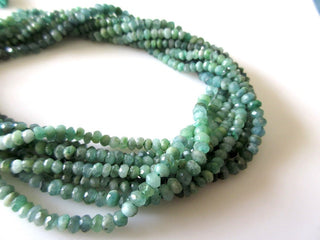 Natural Emerald Faceted Beads, Faceted Emerald Beads, 6mm/4.5mm/3.5mm Green Emerald Beads, Emerald Gemstone Beads, 13 Inch Strand, GDS1060