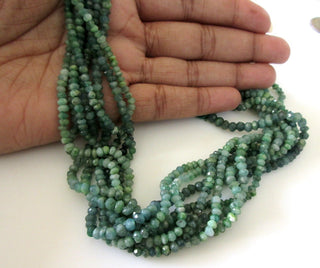 Natural Emerald Faceted Beads, Faceted Emerald Beads, 6mm/4.5mm/3.5mm Green Emerald Beads, Emerald Gemstone Beads, 13 Inch Strand, GDS1060