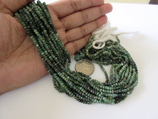 Natural Emerald Faceted Beads, Faceted Emerald Beads, 6mm/4.5mm/3.5mm Green Emerald Beads, Emerald Gemstone Beads, 13 Inch Strand, GDS1060