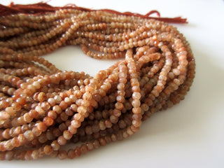 Sunstone Rondelle Beads, Faceted Sunstone Rondelle Beads, 4mm And 3mm Sunstone Beads, Sunstone gemstone, 13 Inch Strand, GDS1063