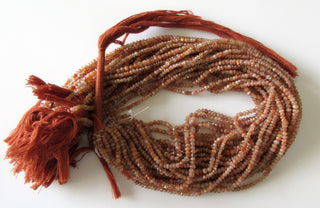 Sunstone Rondelle Beads, Faceted Sunstone Rondelle Beads, 4mm And 3mm Sunstone Beads, Sunstone gemstone, 13 Inch Strand, GDS1063