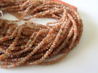 Sunstone Rondelle Beads, Faceted Sunstone Rondelle Beads, 4mm And 3mm Sunstone Beads, Sunstone gemstone, 13 Inch Strand, GDS1063