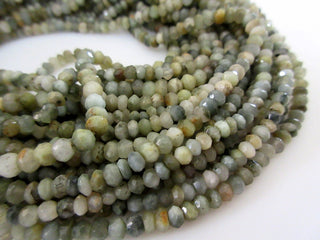 Green Cats Eye Faceted Beads, Cats Eye Rondelle Beads, 4mm Cats Eye Beads, Cats Eye Rondelles, 13 Inch Strand, GDS1064