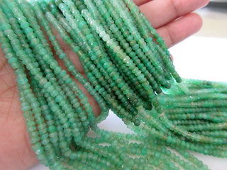 Chrysoprase Rondelle Beads, 3mm/4mm Faceted Chrysoprase Beads, , Green Shaded Chrysoprase Beads, Chrysoprase Stone, 13 Inch Strand, GDS1065