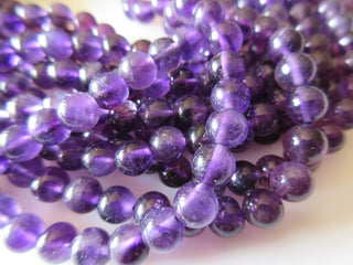 6mm Amethyst Beads, Amethyst Smooth Round Beads, Natural Amethyst Gemstone Beads For Jewelry, 13 Inch Strand, DDS1066