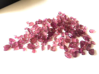 10 Pieces 5mm To 12mm Natural Pink Tourmaline Flat Back Faceted Rose Cut Loose, Tourmaline Gemstone Cabochons, GDS1071