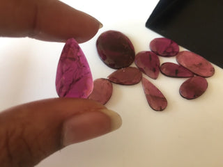 10 Pieces 14mm To 26mm Huge Rare Pink Tourmaline Faceted Rose Cut Flat Back Lose Cabochon Lot GDS1072