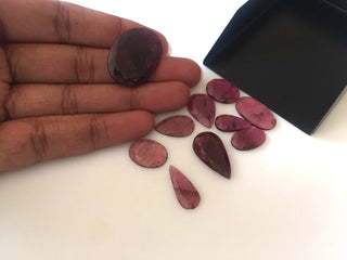 10 Pieces 14mm To 26mm Huge Rare Pink Tourmaline Faceted Rose Cut Flat Back Lose Cabochon Lot GDS1072