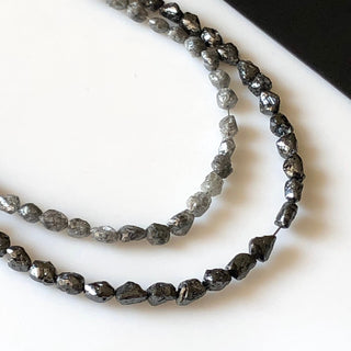 Rough Natural Uncut Diamond Tumble Beads, 4mm To 5mm Raw Loose Smooth Skinned Diamond Tumbles, Loose Grey Black Diamond Beads, DDS546/11/12