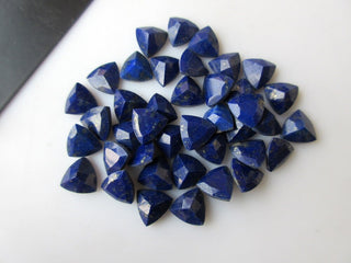 10 Pieces 8mm Each Natural Lapis Lazuli Faceted Trillion Shaped Loose Gemstones GDS1076