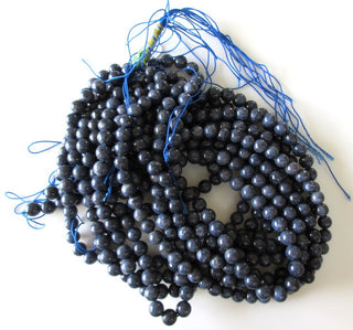 Natural Blue Sapphire Round Smooth Beads, 6mm Sapphire Beads, Sapphire Beads, Sold As 8 Inch Strand/16 Inch Strand, GDS1084