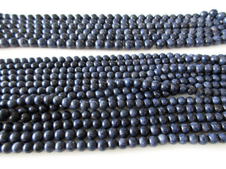 Natural Blue Sapphire Round Smooth Beads, 6mm Sapphire Beads, Sapphire Beads, Sold As 8 Inch Strand/16 Inch Strand, GDS1084