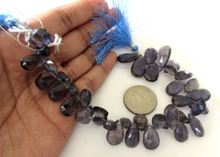 Iolite Beads, Pear Shaped Iolite Faceted Briolette Beads, Large Iolite Pear Beads, 10mm Upto 19mm Beads, Iolite Briolettes, GDS1091