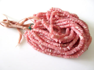 Pink Rhodochrosite Smooth Round Tyre Beads, Rhodochrosite Round Heishi Beads, 6mm Beads, Rhodochrosite Tyres, GDS1094