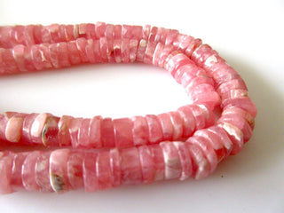 Pink Rhodochrosite Smooth Round Tyre Beads, Rhodochrosite Round Heishi Beads, 6mm Beads, Rhodochrosite Tyres, GDS1094