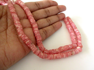 Pink Rhodochrosite Smooth Round Tyre Beads, Rhodochrosite Round Heishi Beads, 6mm Beads, Rhodochrosite Tyres, GDS1094