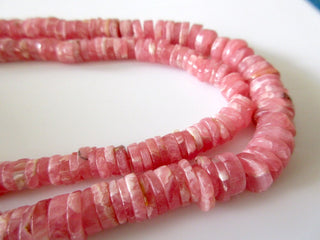 Pink Rhodochrosite Smooth Round Tyre Beads, Rhodochrosite Round Heishi Beads, 6mm Beads, Rhodochrosite Tyres, GDS1094