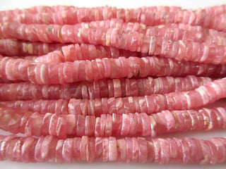 Pink Rhodochrosite Smooth Round Tyre Beads, Rhodochrosite Round Heishi Beads, 6mm Beads, Rhodochrosite Tyres, GDS1094