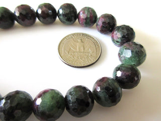 AAA Ruby Zoisite Faceted Round Beads, Ruby Zoisite Sphere Beads, 10mm 12mm Ruby Zoisite Beads, Natural Loose Ruby Zoisite13 Bead, GDS1096